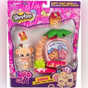 Shopkins Wild Style- Duncan + Sweet Donut Swing. Melonie Hops + Hoppy Juice Cart